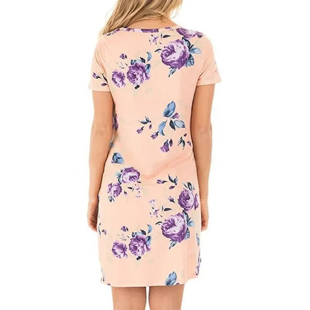 Casual Floral Dress with Pockets