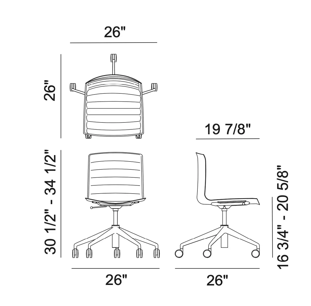Catifa 46 - Swivel Chair, Five Star Trestle Base (0382)