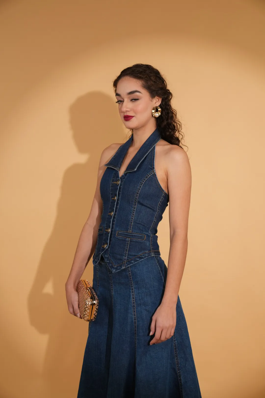 CECE DENIM WAISTCOAT
