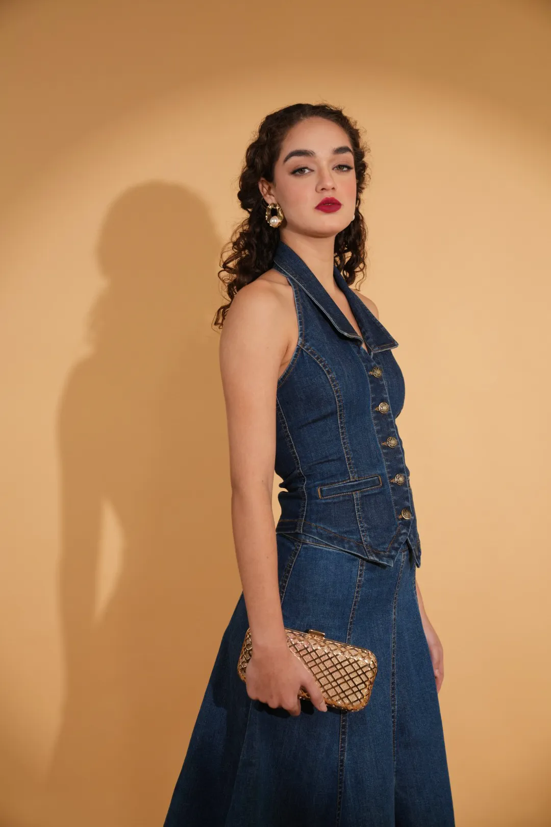 CECE DENIM WAISTCOAT