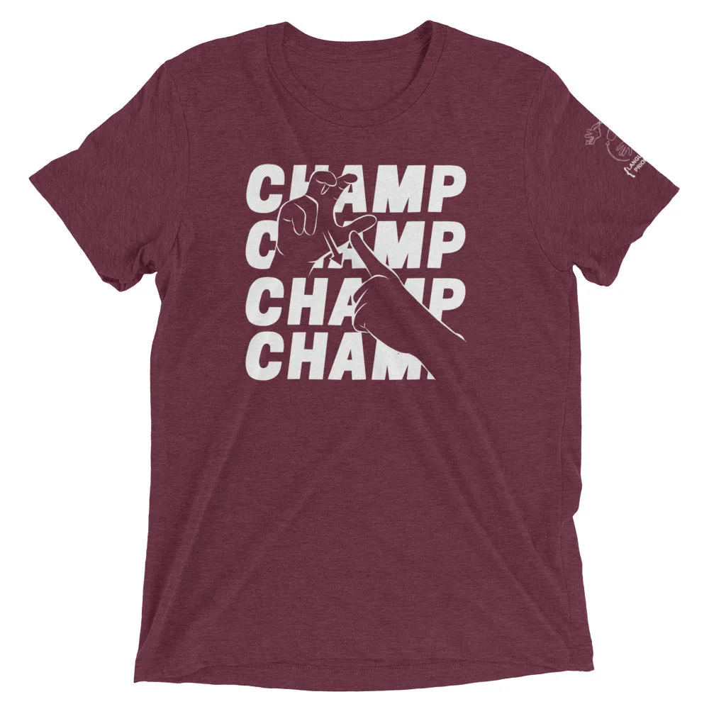 CHAMP - Short Sleeve Tee (White Ink - Triblend)