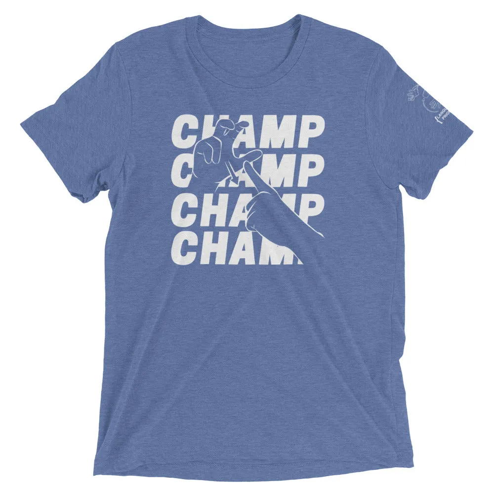 CHAMP - Short Sleeve Tee (White Ink - Triblend)