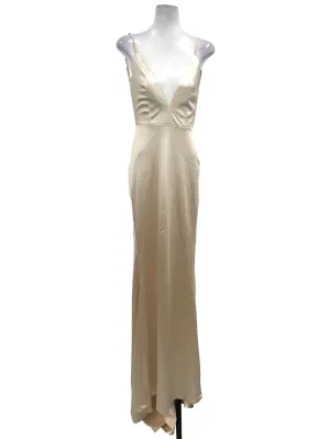 Champagne V-Neck Backless Dress