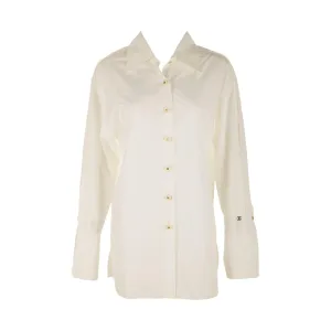 Chanel White Logo Button Down