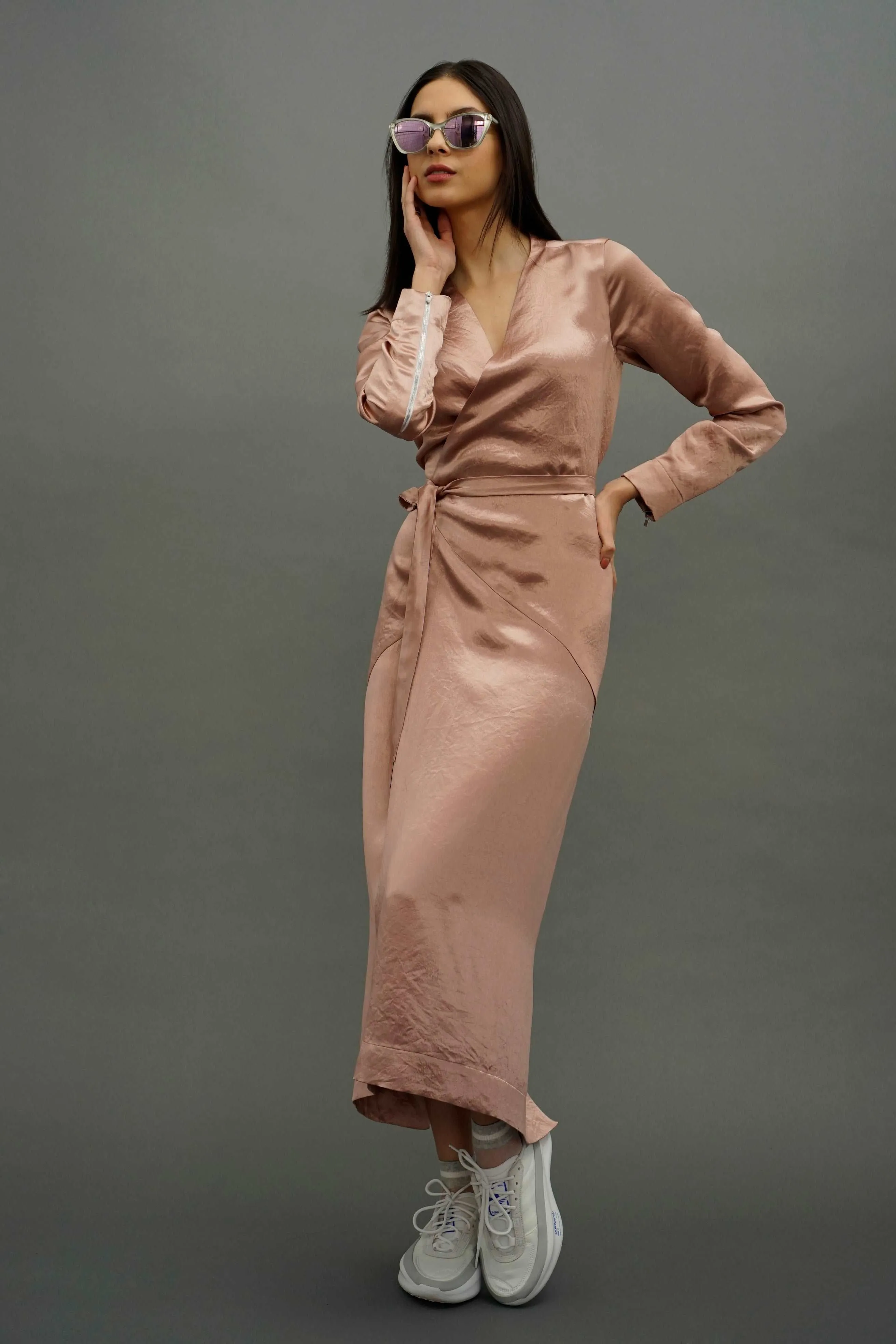Chani Rose Long Sleeve Wrap Dress