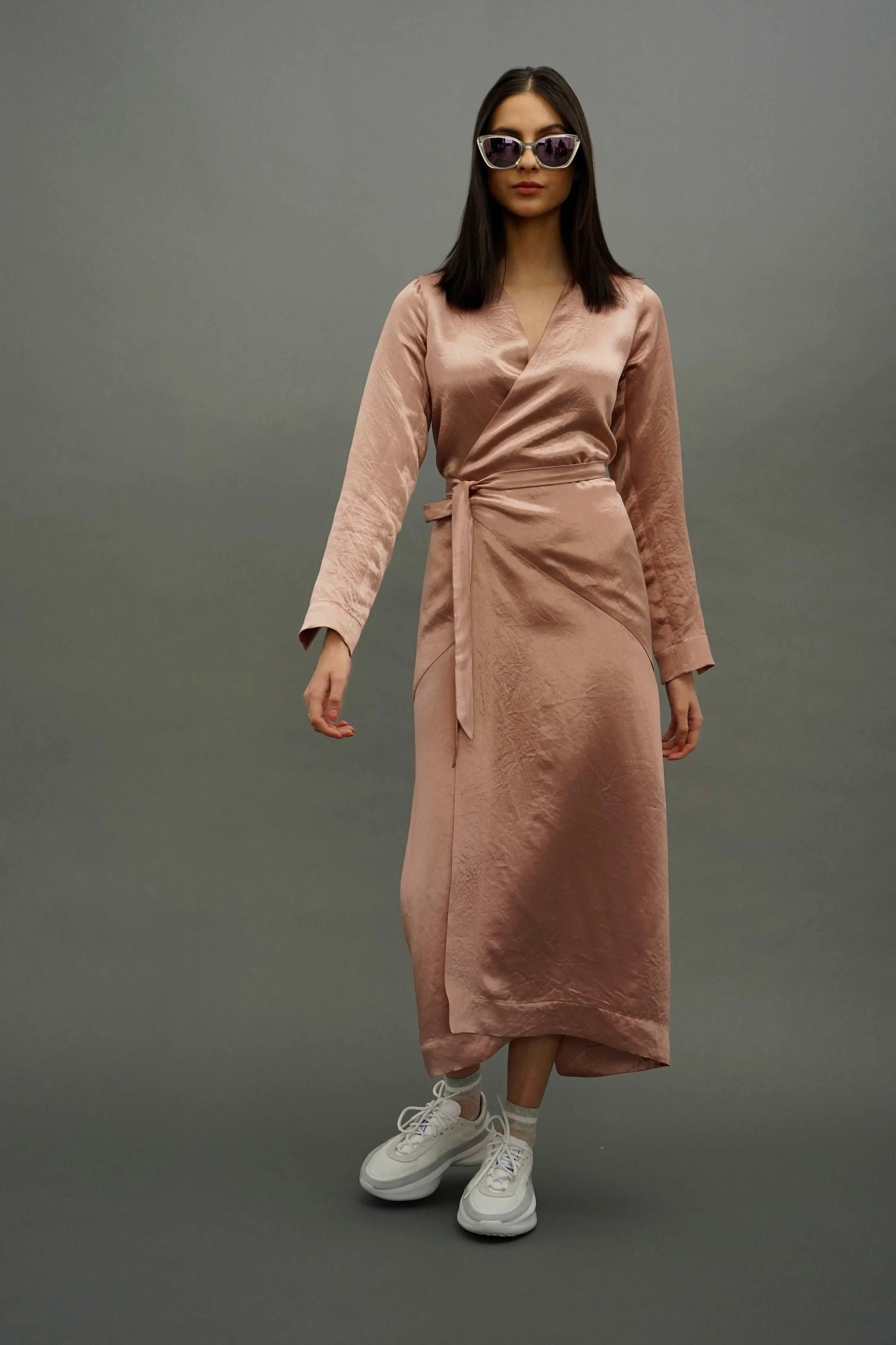 Chani Rose Long Sleeve Wrap Dress