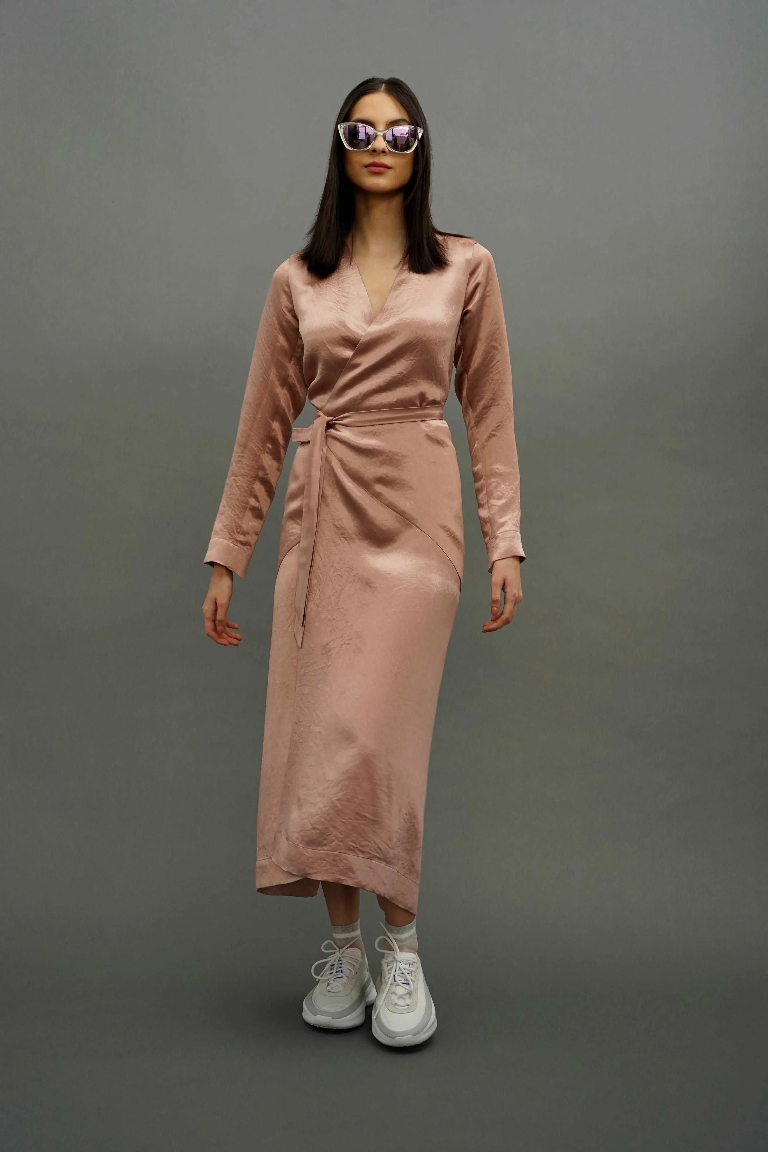 Chani Rose Long Sleeve Wrap Dress