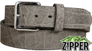 Charcoal Gray Elephant Money Belt With 25" Zipper