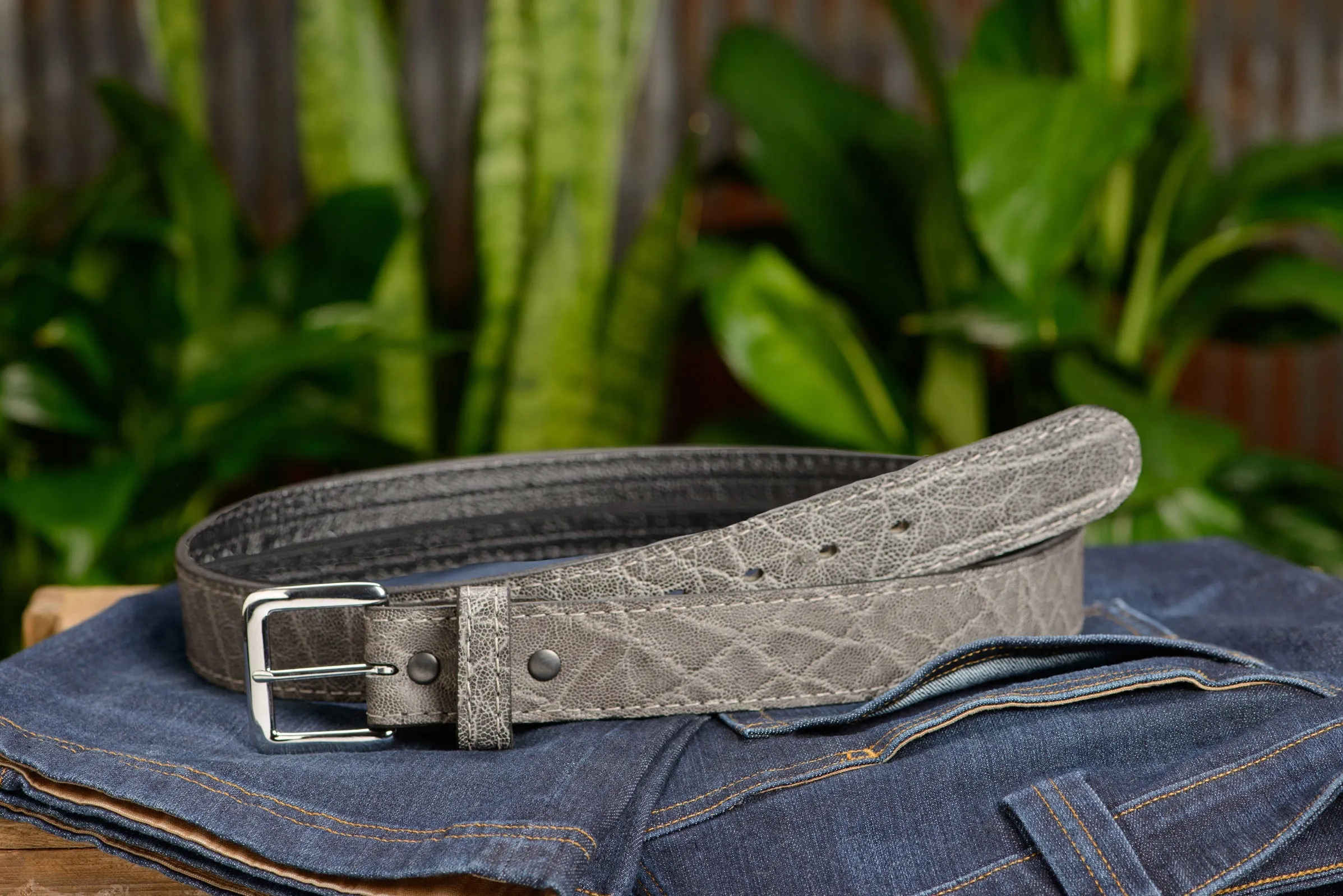 Charcoal Gray Elephant Money Belt With 25" Zipper