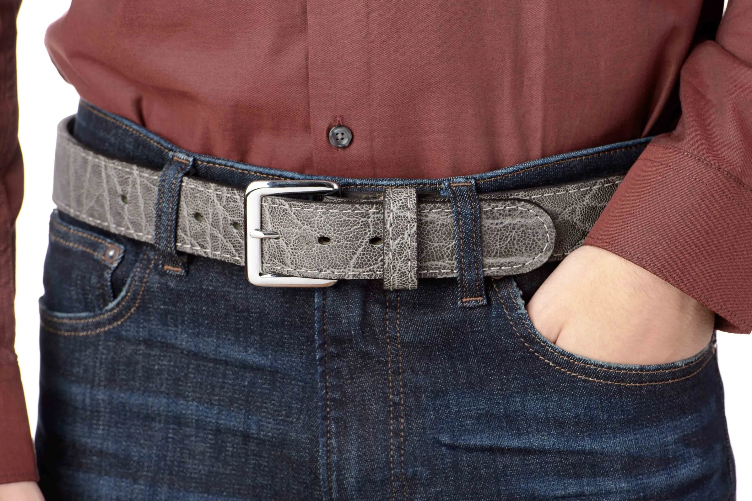 Charcoal Gray Elephant Money Belt With 25" Zipper