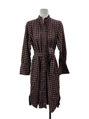 Checkered Chestnut Brown Dress