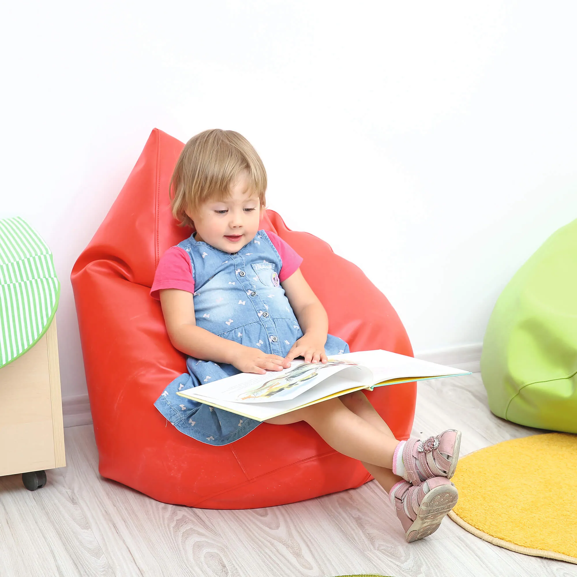 Children's Durable & Super Comfortable Red Waterproof Bean Bag