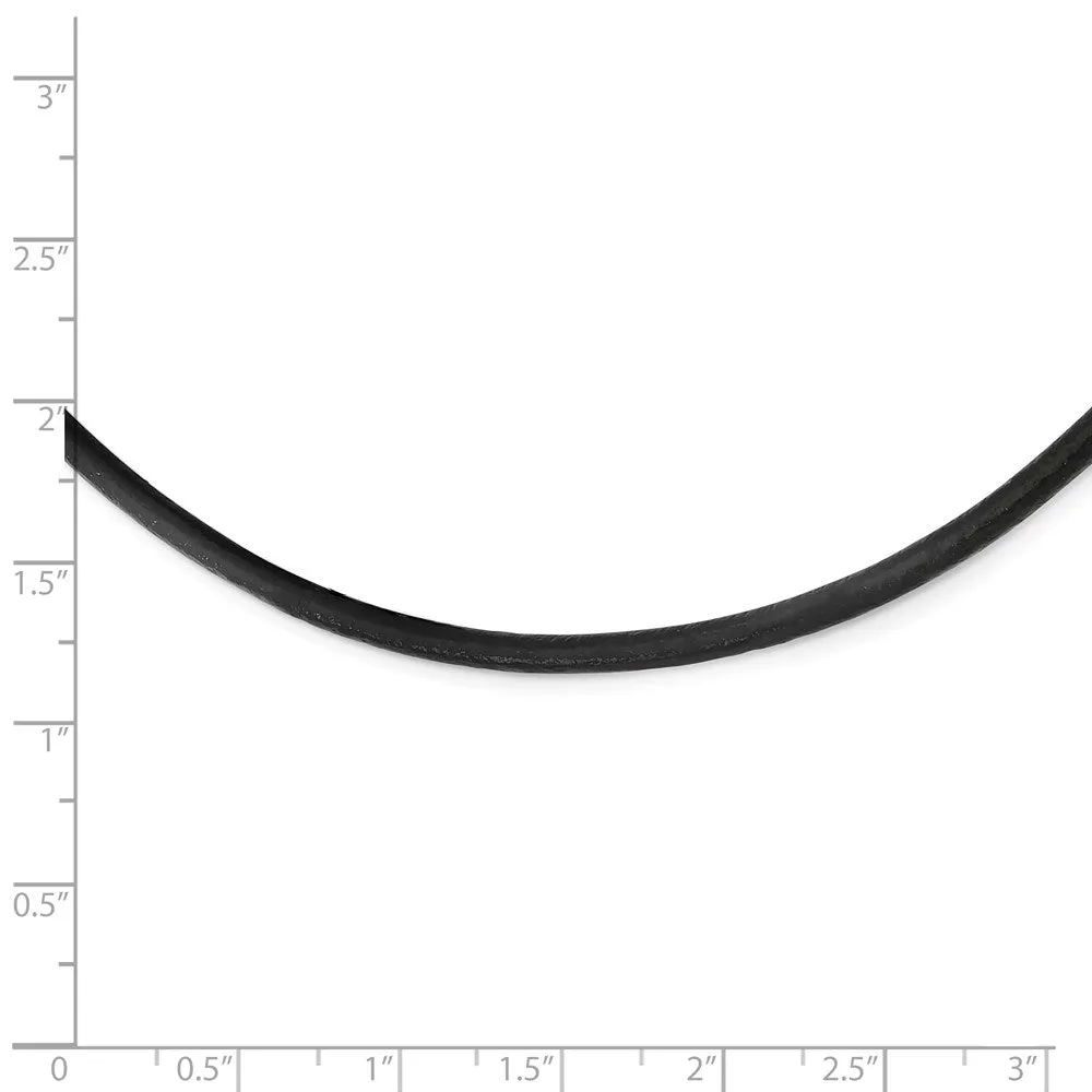 Chisel 3mm Genuine Leather Greece Textured 18 inch Necklace
