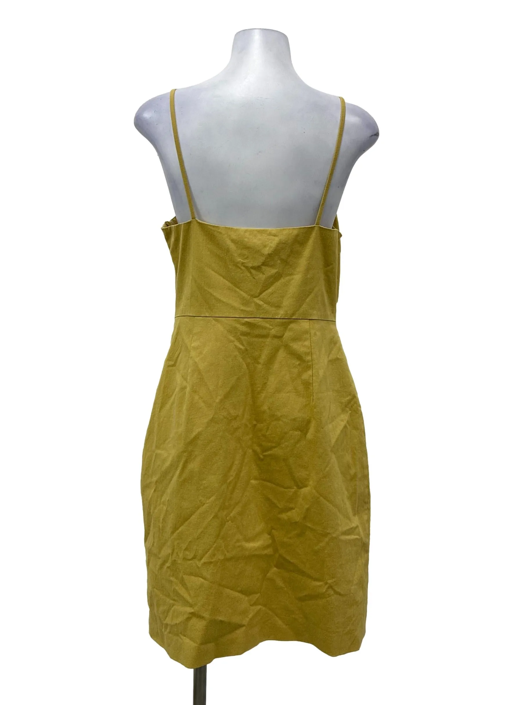 Citrine Yellow Straightneck Sheath Dress OSN