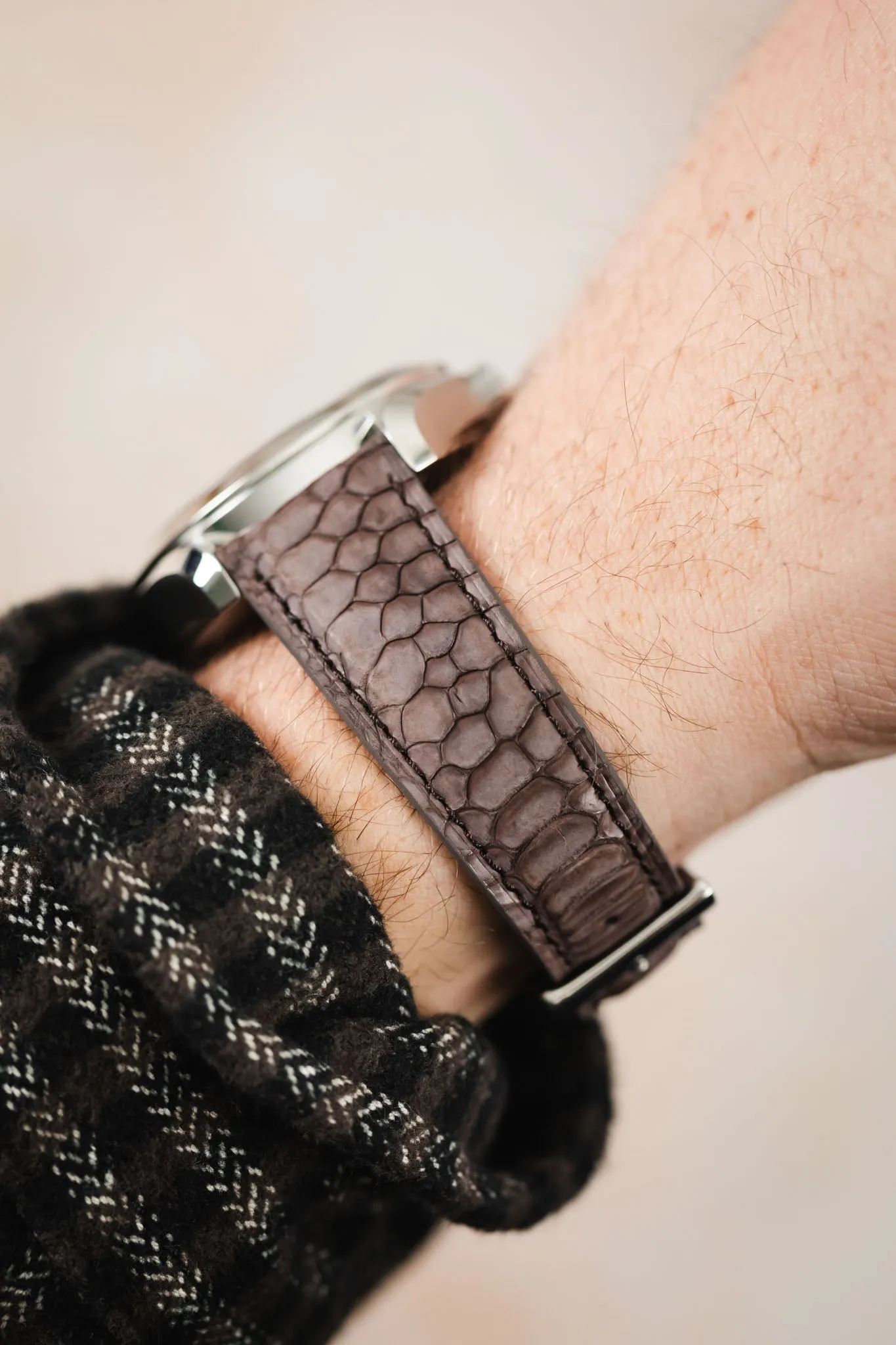 Classic Gallo Leather Watch Strap in Matte Vintage Brown