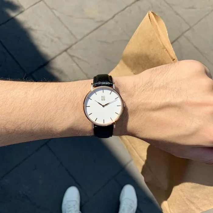 Classic Minimal Watch - RoseGold & Black