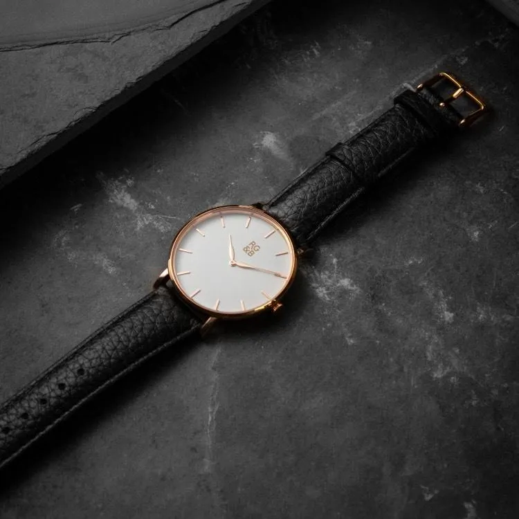Classic Minimal Watch - RoseGold & Black