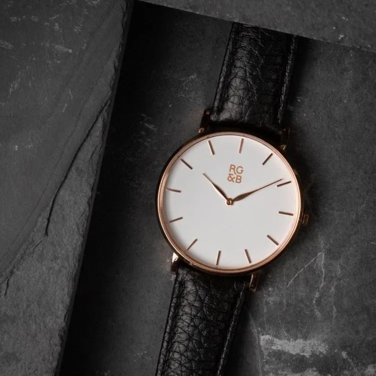 Classic Minimal Watch - RoseGold & Black