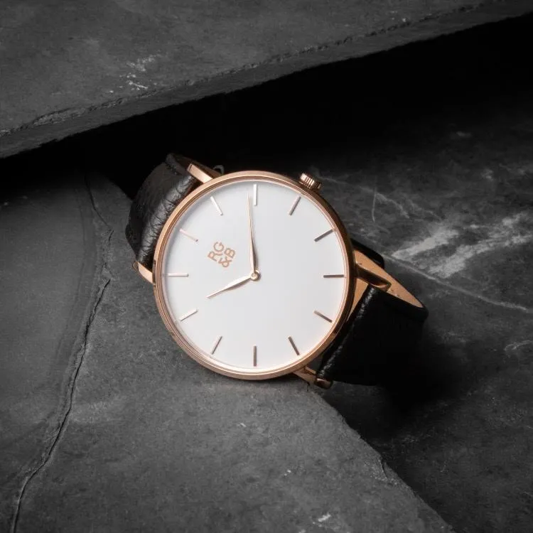 Classic Minimal Watch - RoseGold & Black