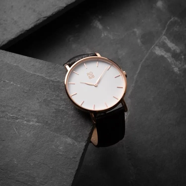 Classic Minimal Watch - RoseGold & Black