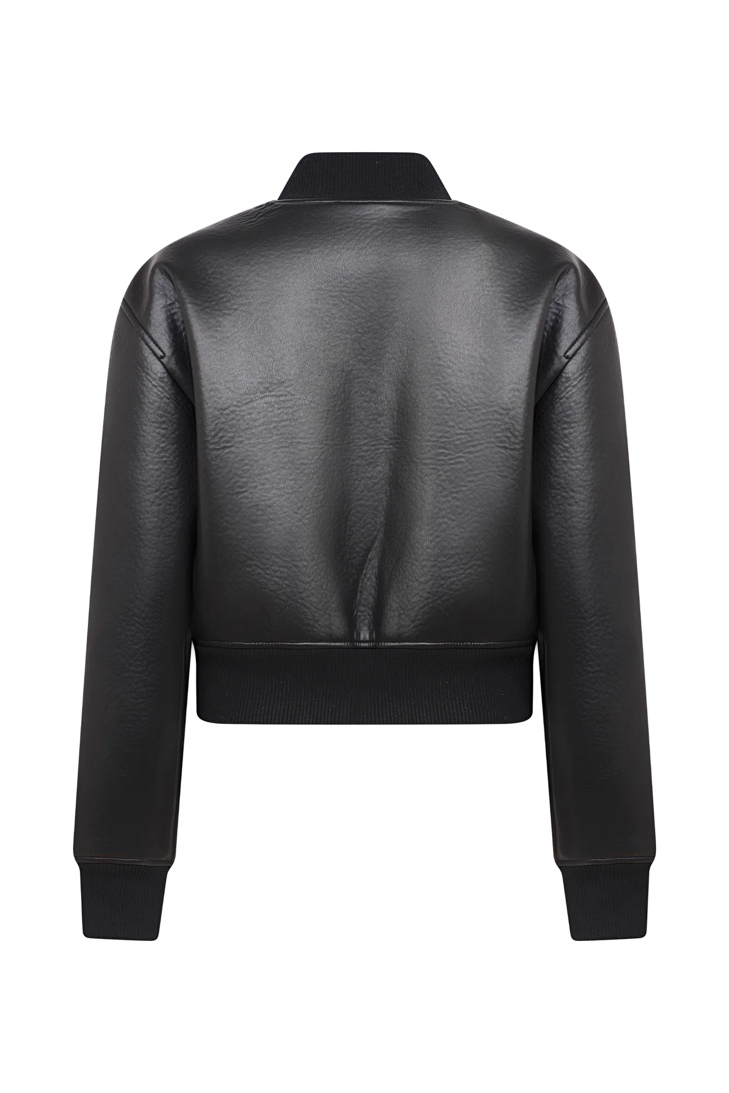 Codi Faux Leather Bomber Jacket - Black