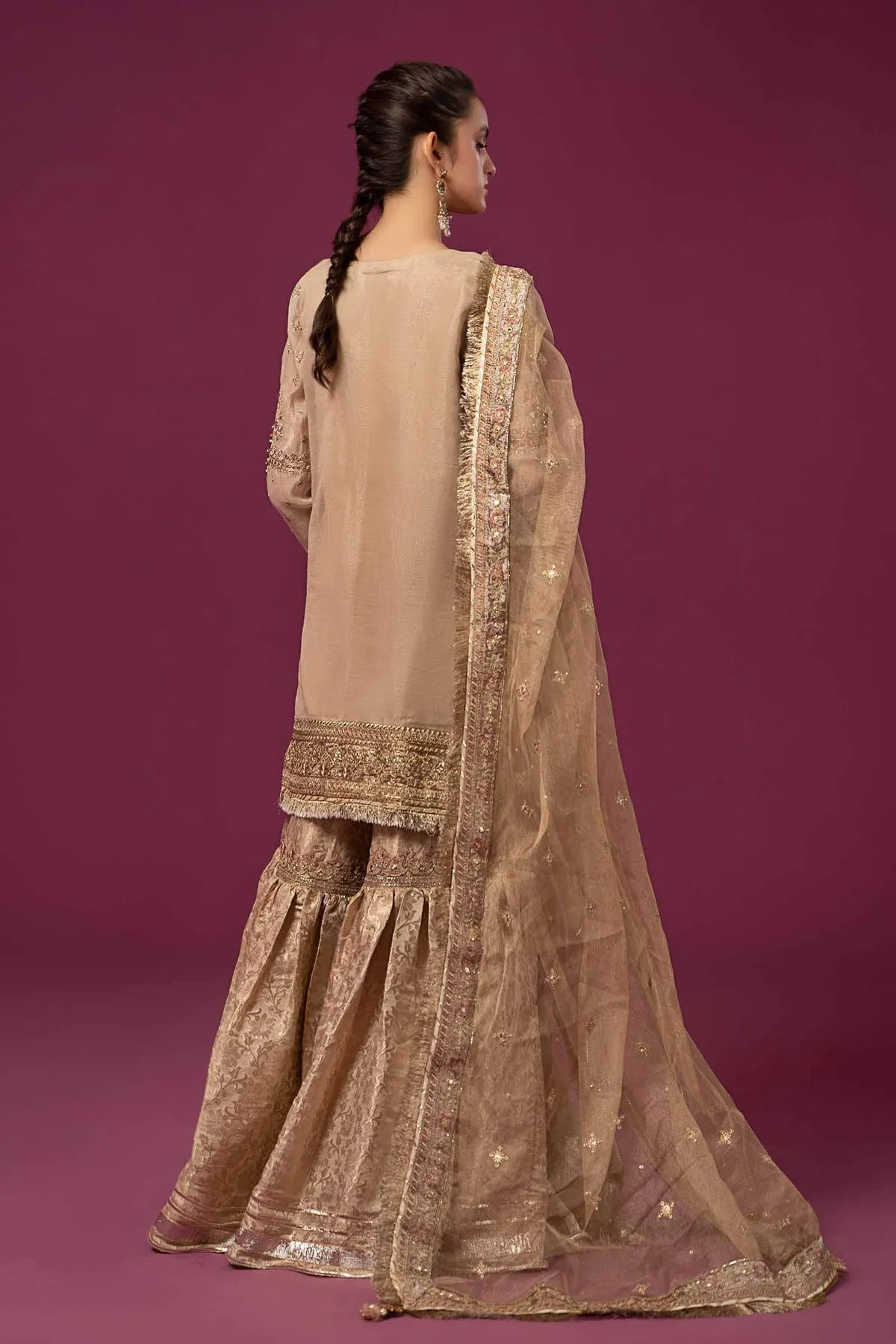 Coffee Shade Luxury Formal Masoori Maria B Pakistani Party Dress