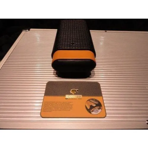 Cohiba Black & Gold Leather & wood Cigar Case