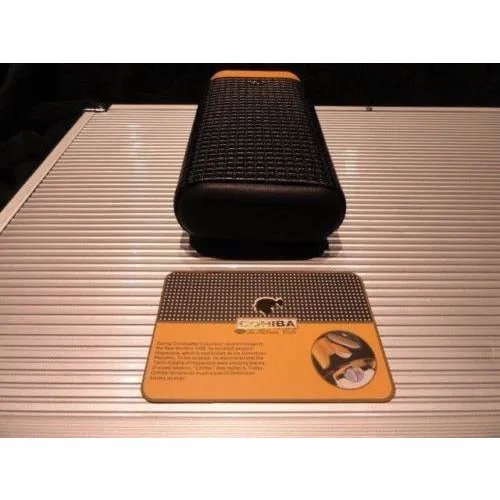 Cohiba Black & Gold Leather & wood Cigar Case