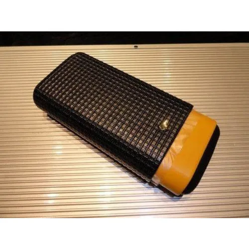 Cohiba Black & Gold Leather & wood Cigar Case