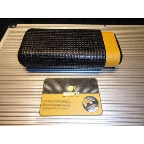 Cohiba Black & Gold Leather & wood Cigar Case