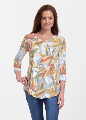 Colorful Palm (7874) ~ V-neck Flowy Tunic