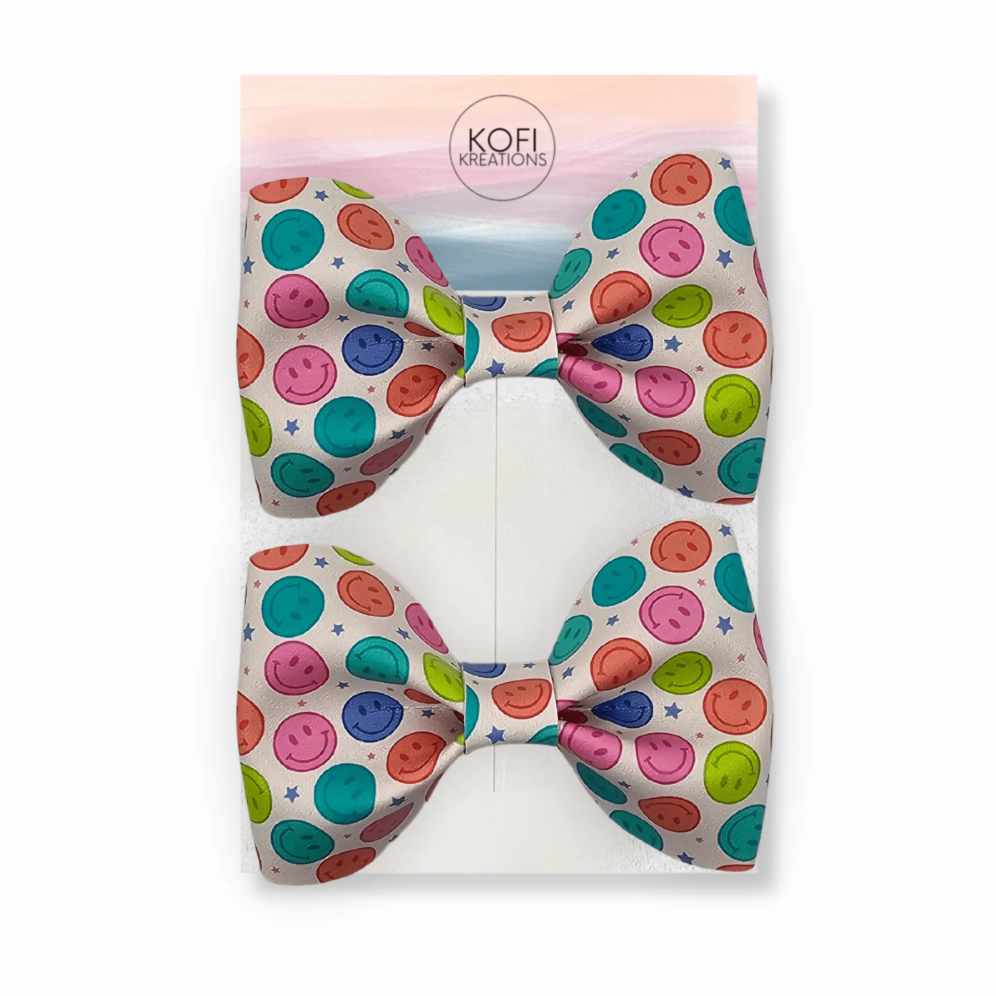 Colorful Smiles Pinch Hair Bow