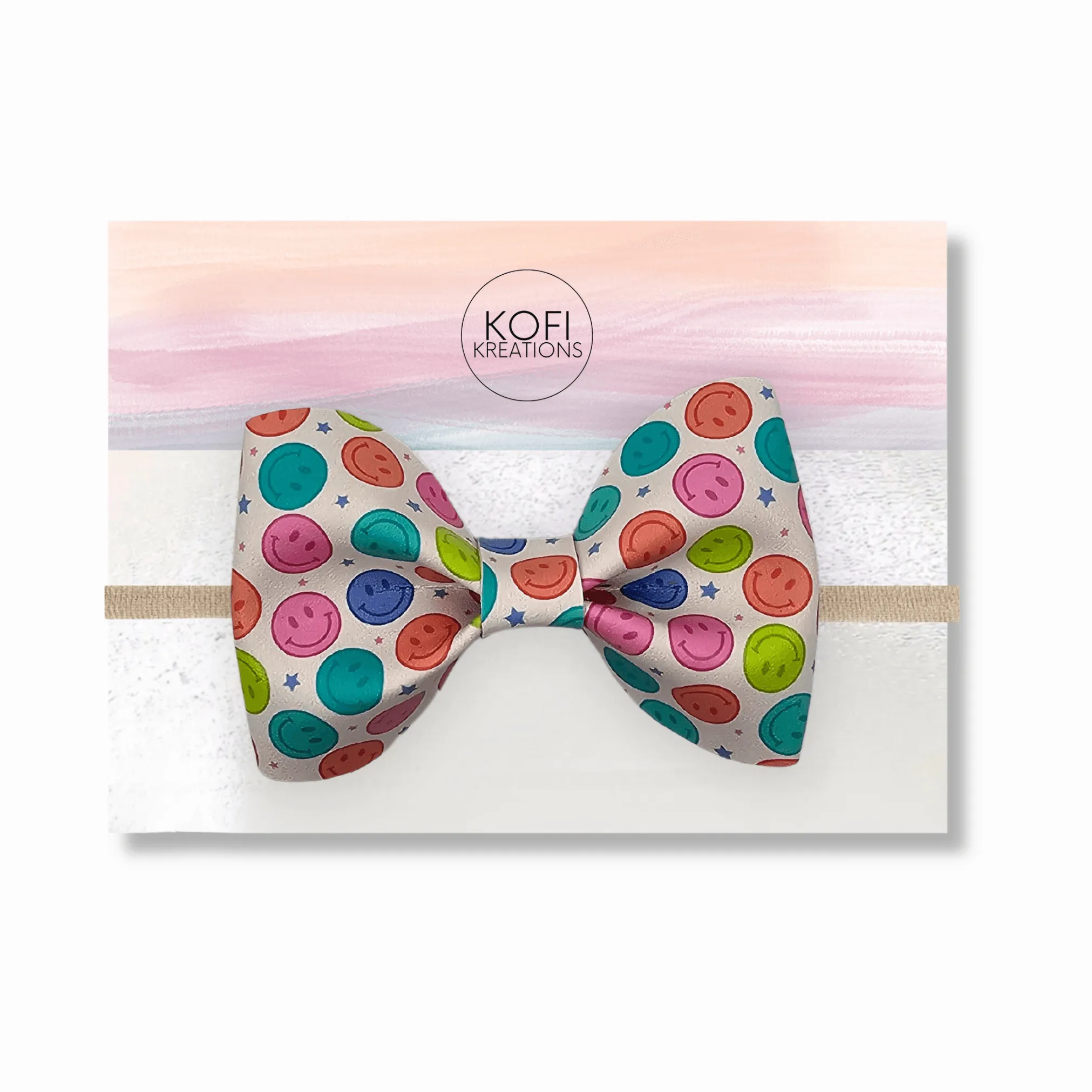 Colorful Smiles Pinch Hair Bow