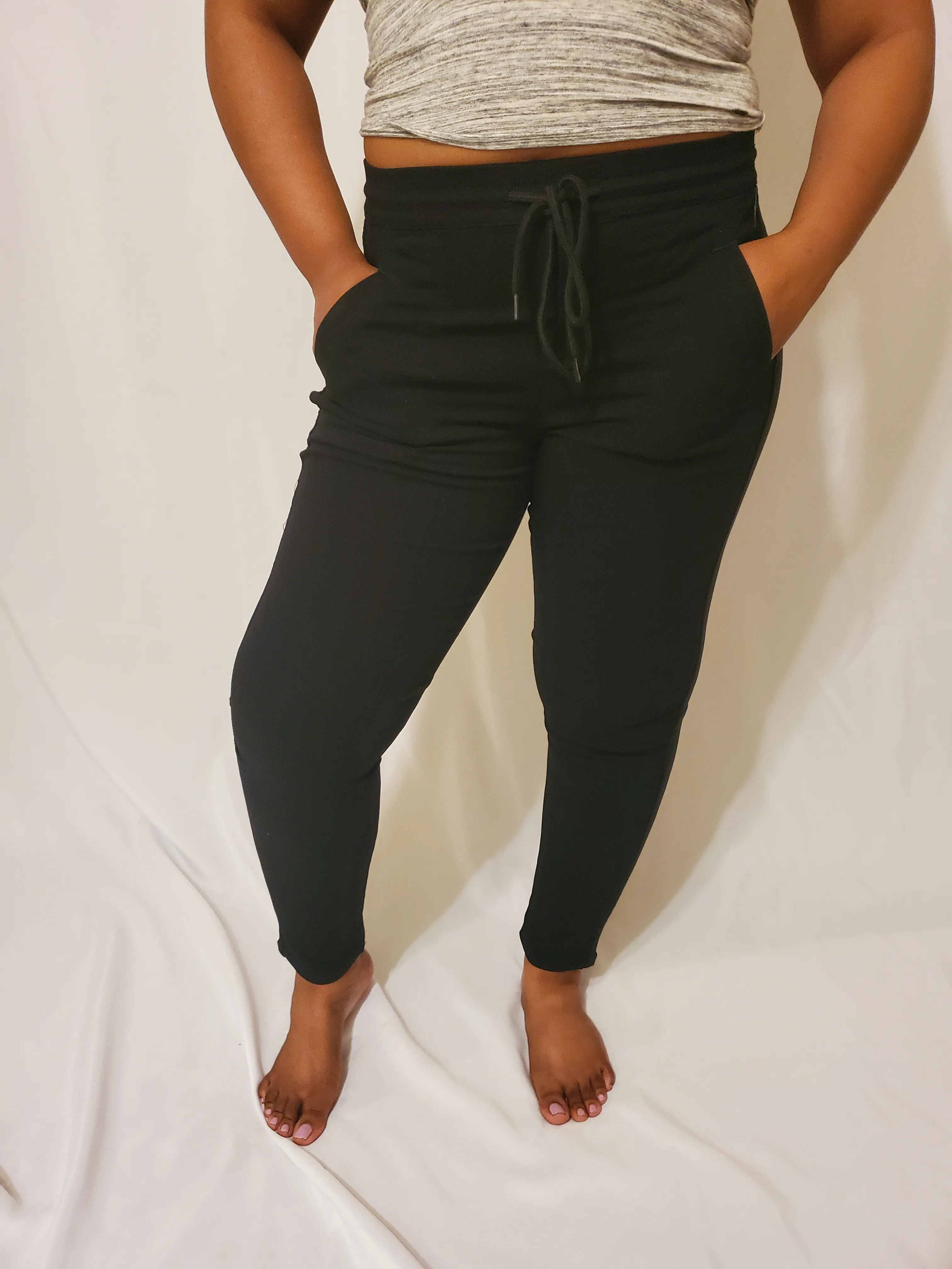 comfortable living black drawstring pants
