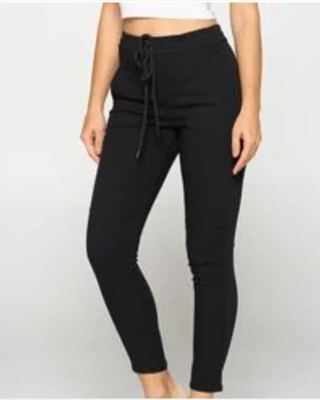 comfortable living black drawstring pants