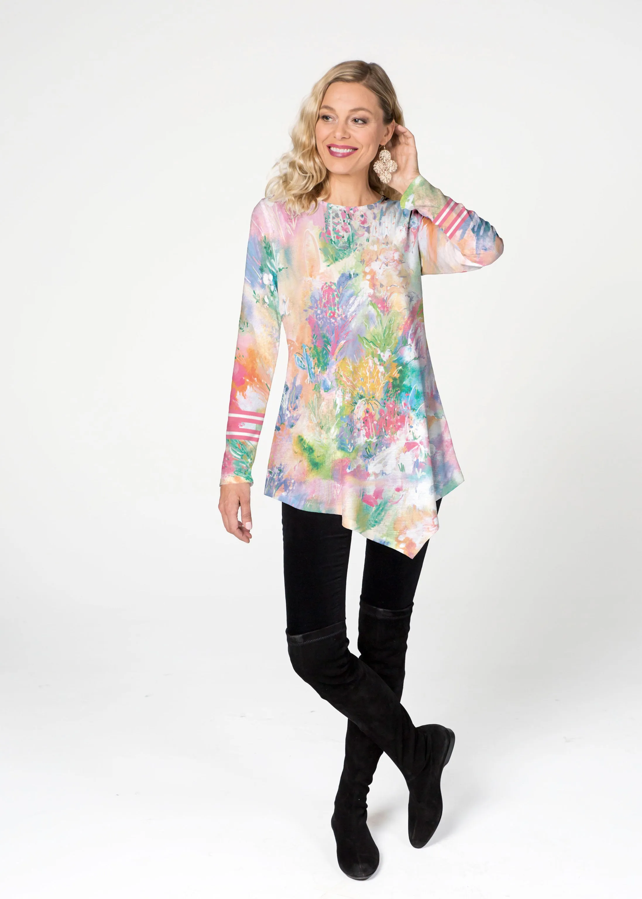 Cool Desert Vibes (17232) ~ Asymmetrical French Terry Tunic