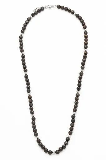 Copper Stone Bead Stainless Steel Neck Chain