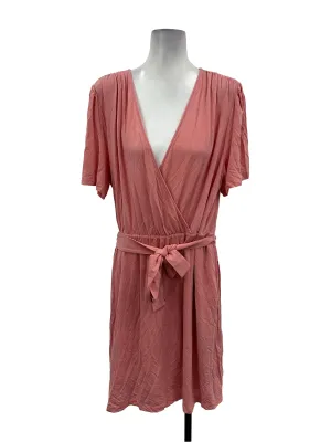 Coral Pink V Neck Dress