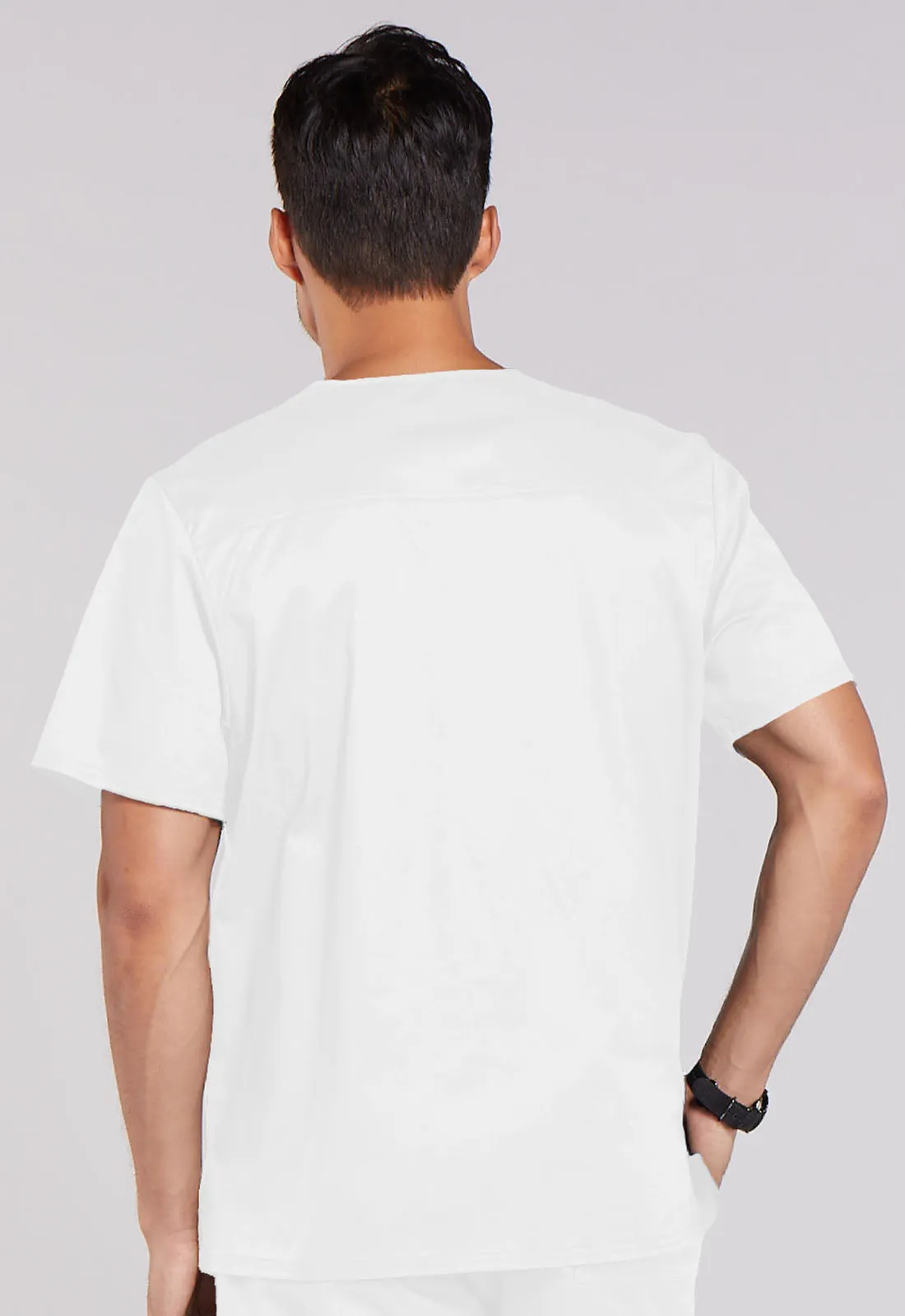 Core Stretch 4743 Men's Tuckable V-Neck Top White