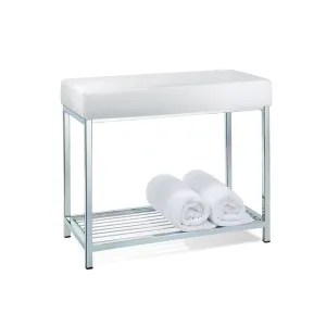 Corner Bathroom Seat - Free Standing - 24" Steel/Polished Chrome