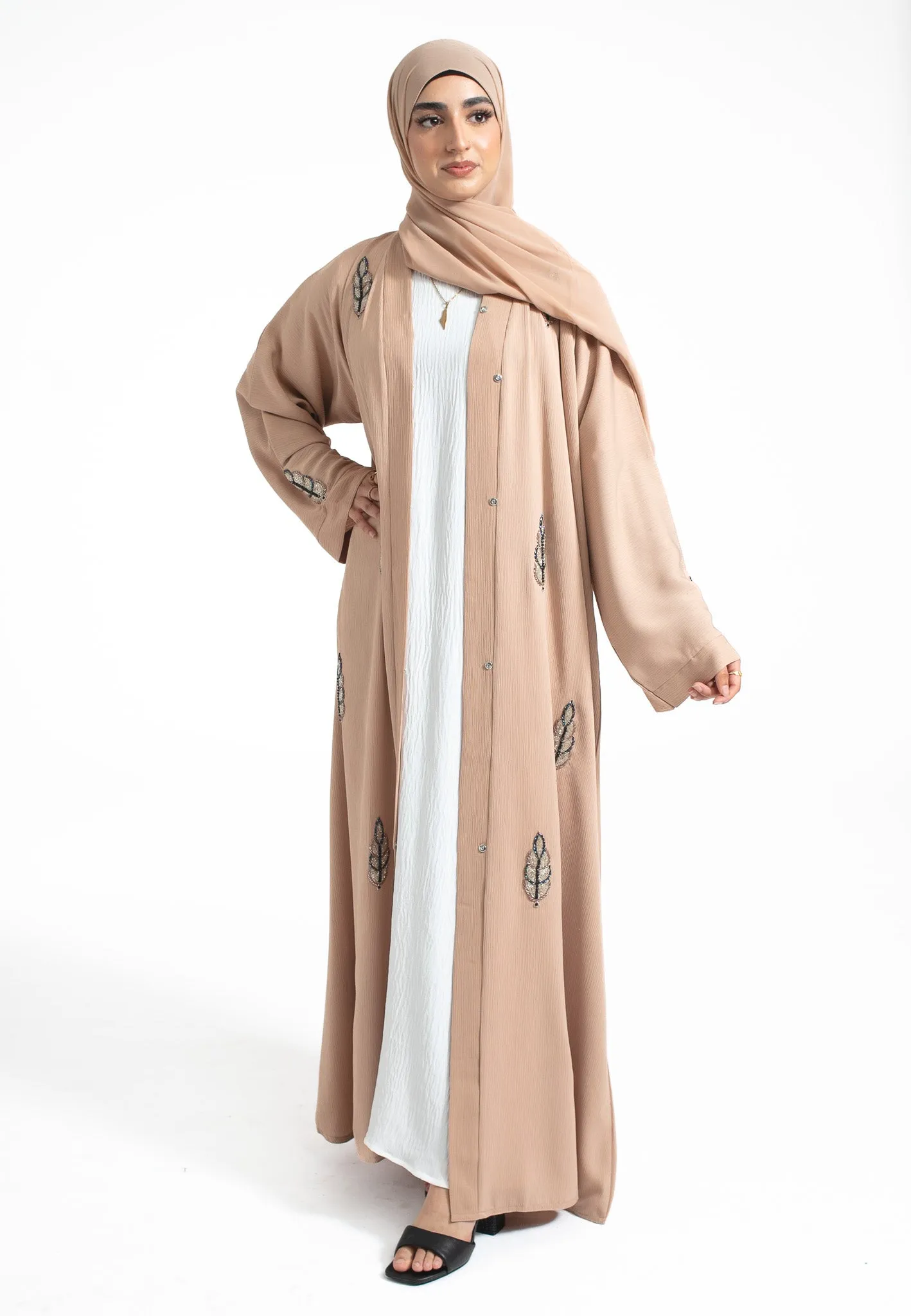 Cosmic Almond Open Abaya (Premium)