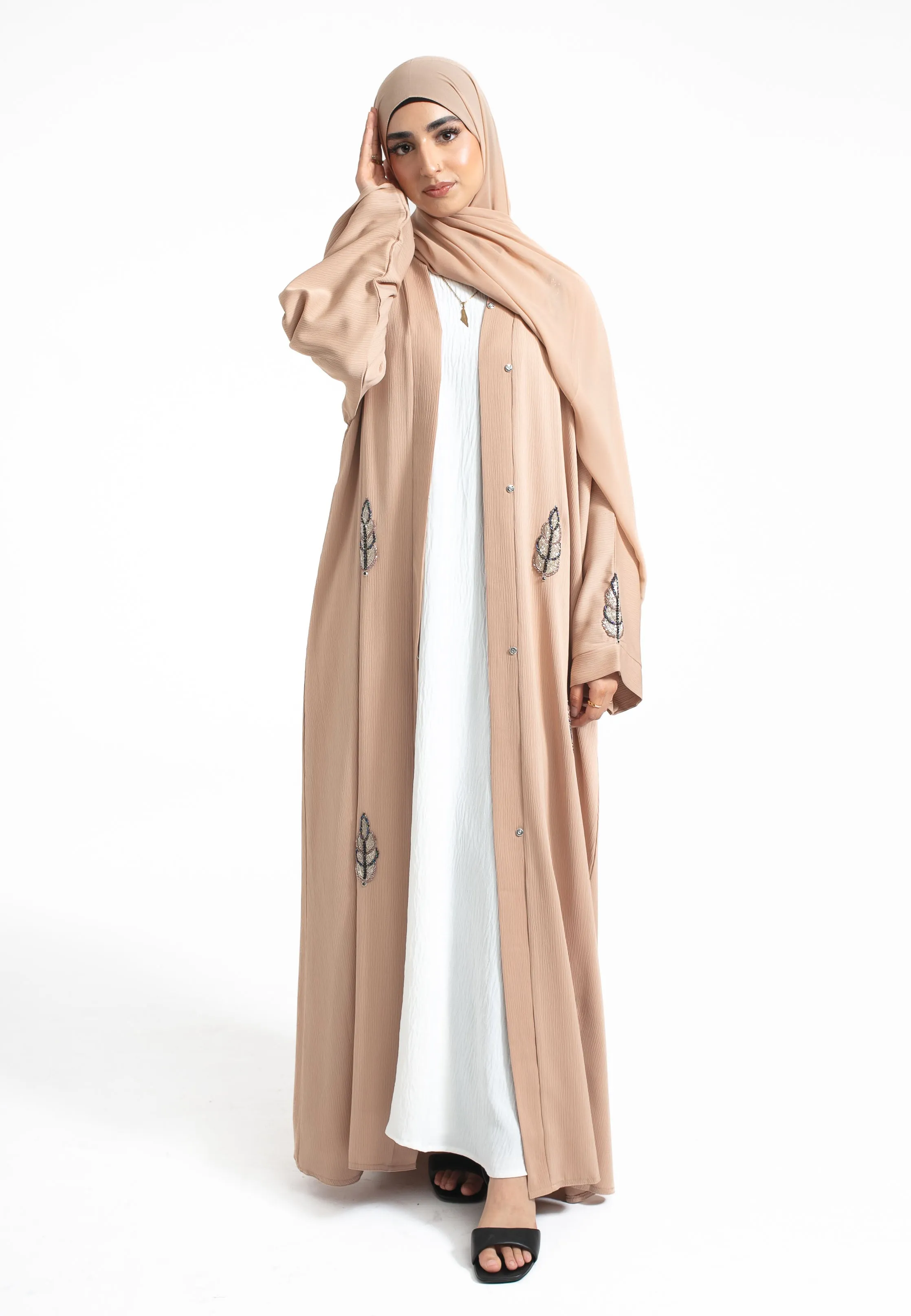 Cosmic Almond Open Abaya (Premium)