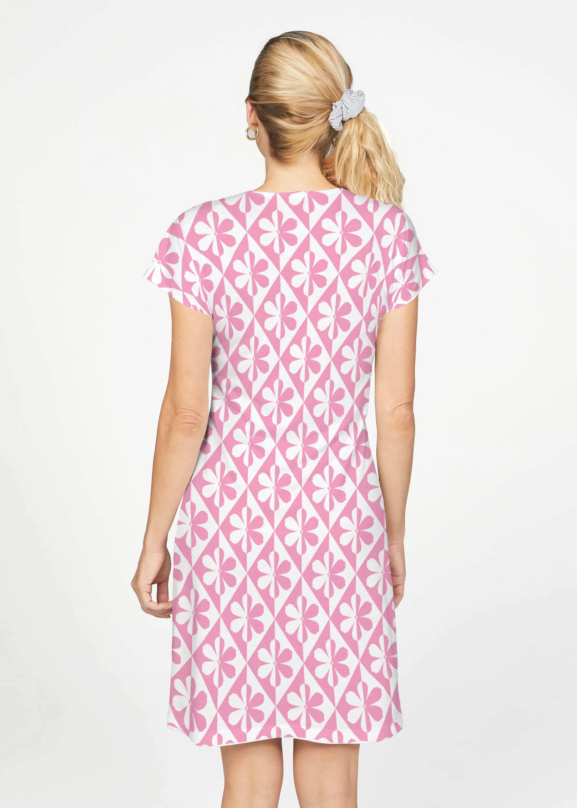 Cosmo Ikat (7933) ~ French Terry Short Sleeve Crew Dress