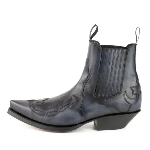 Cowboy Boots or Ankle Boots for Women and Men, Handcrafted, Gray Leather, Urban 1931