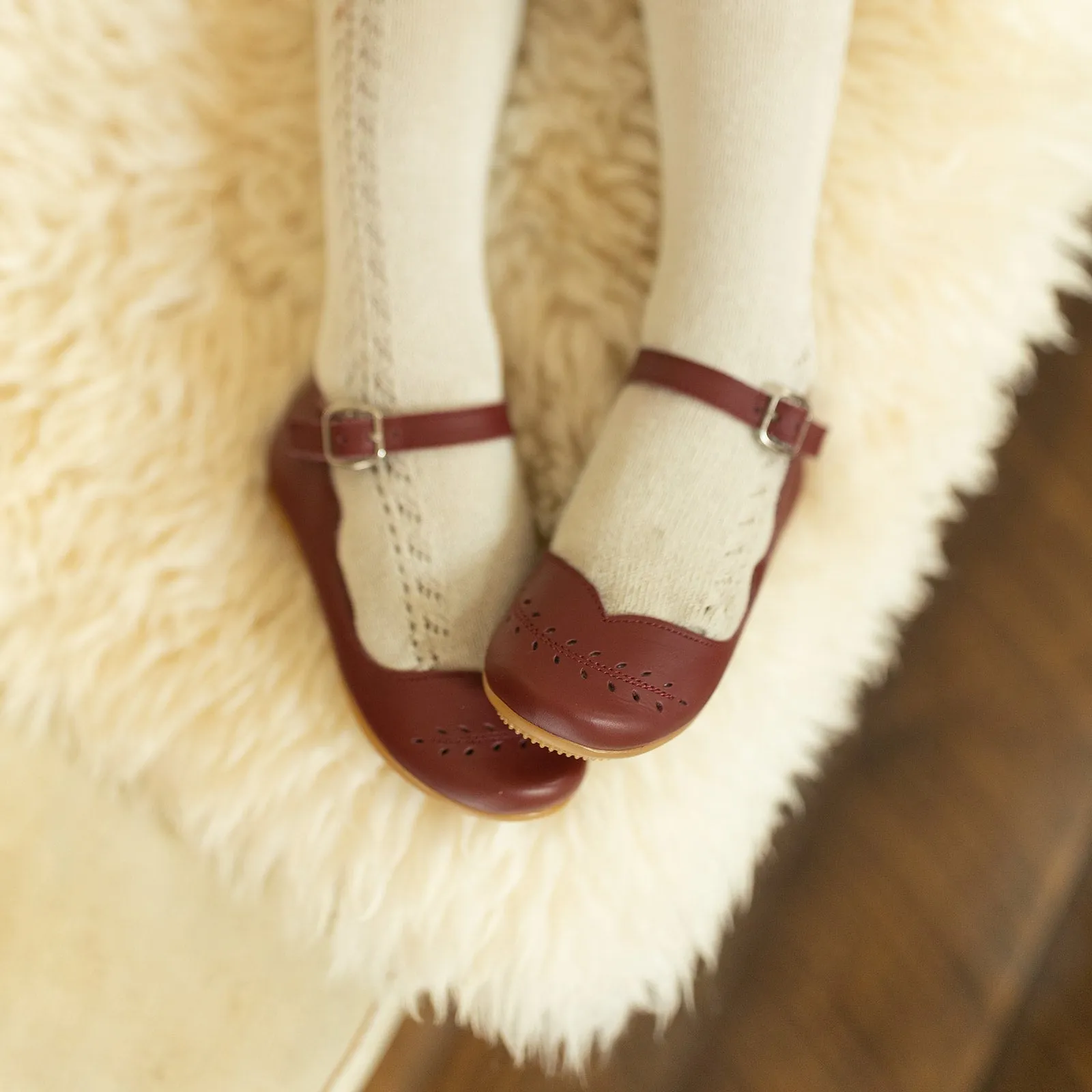 Cranberry Cosecha Mary Janes {Children's Leather Shoes}