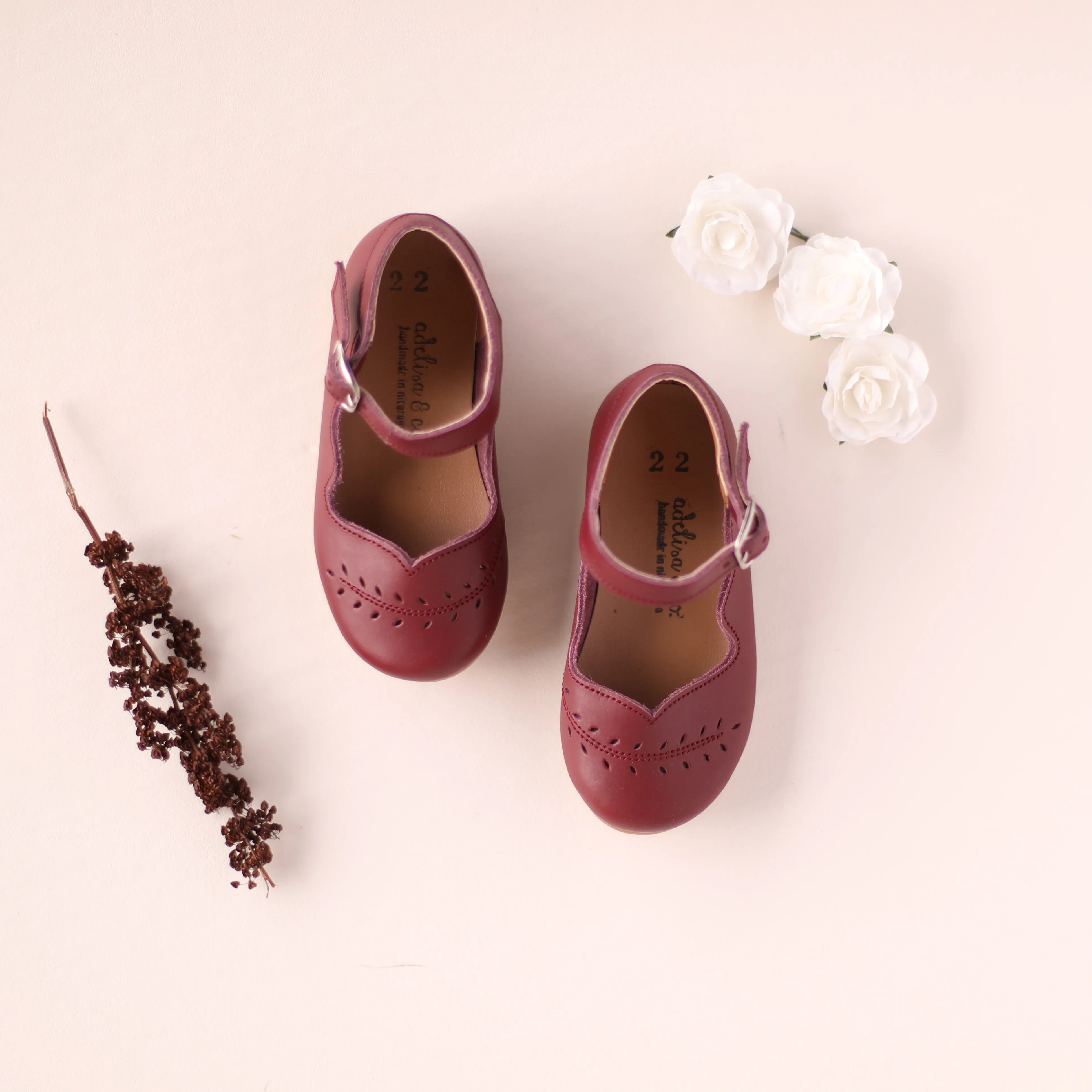 Cranberry Cosecha Mary Janes {Children's Leather Shoes}