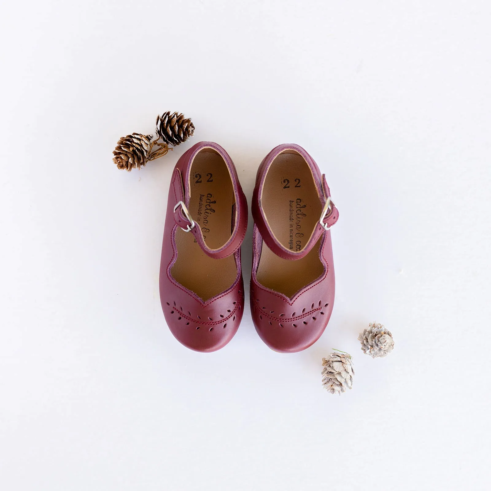 Cranberry Cosecha Mary Janes {Children's Leather Shoes}