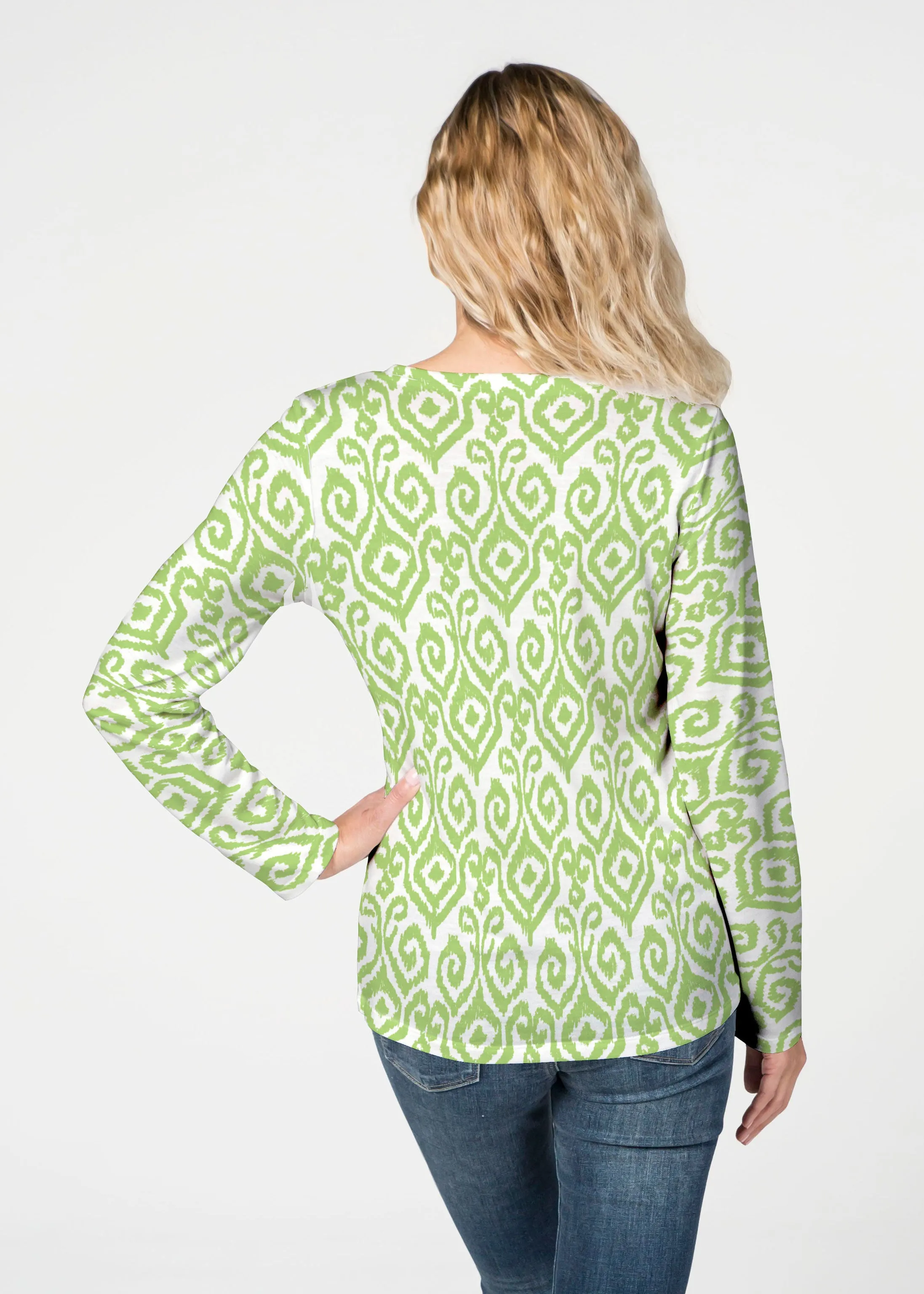 Crayola Aqua- Lime (8029) ~ French Terry V-neck Top