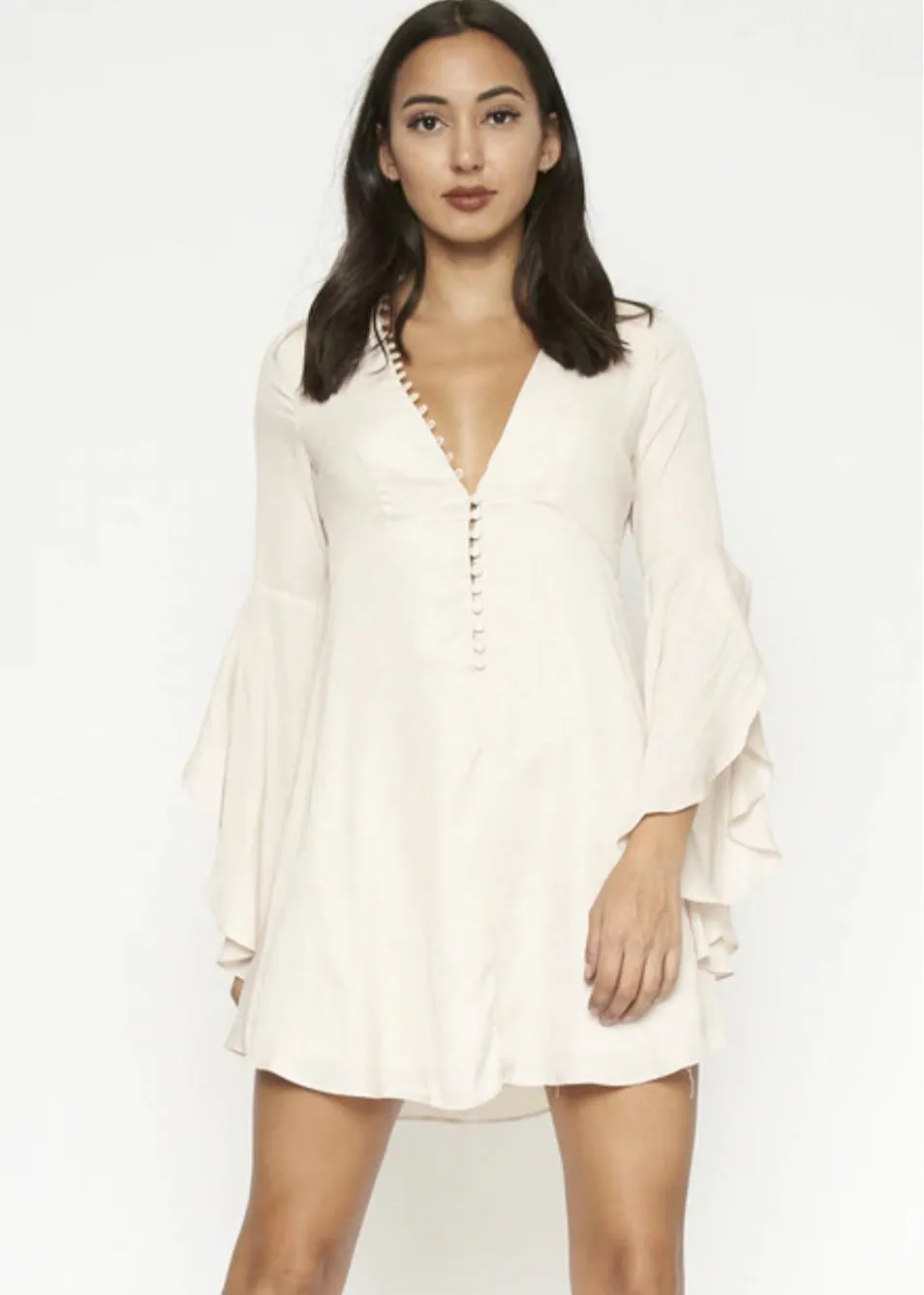 Cream Long Sleeve Mini
