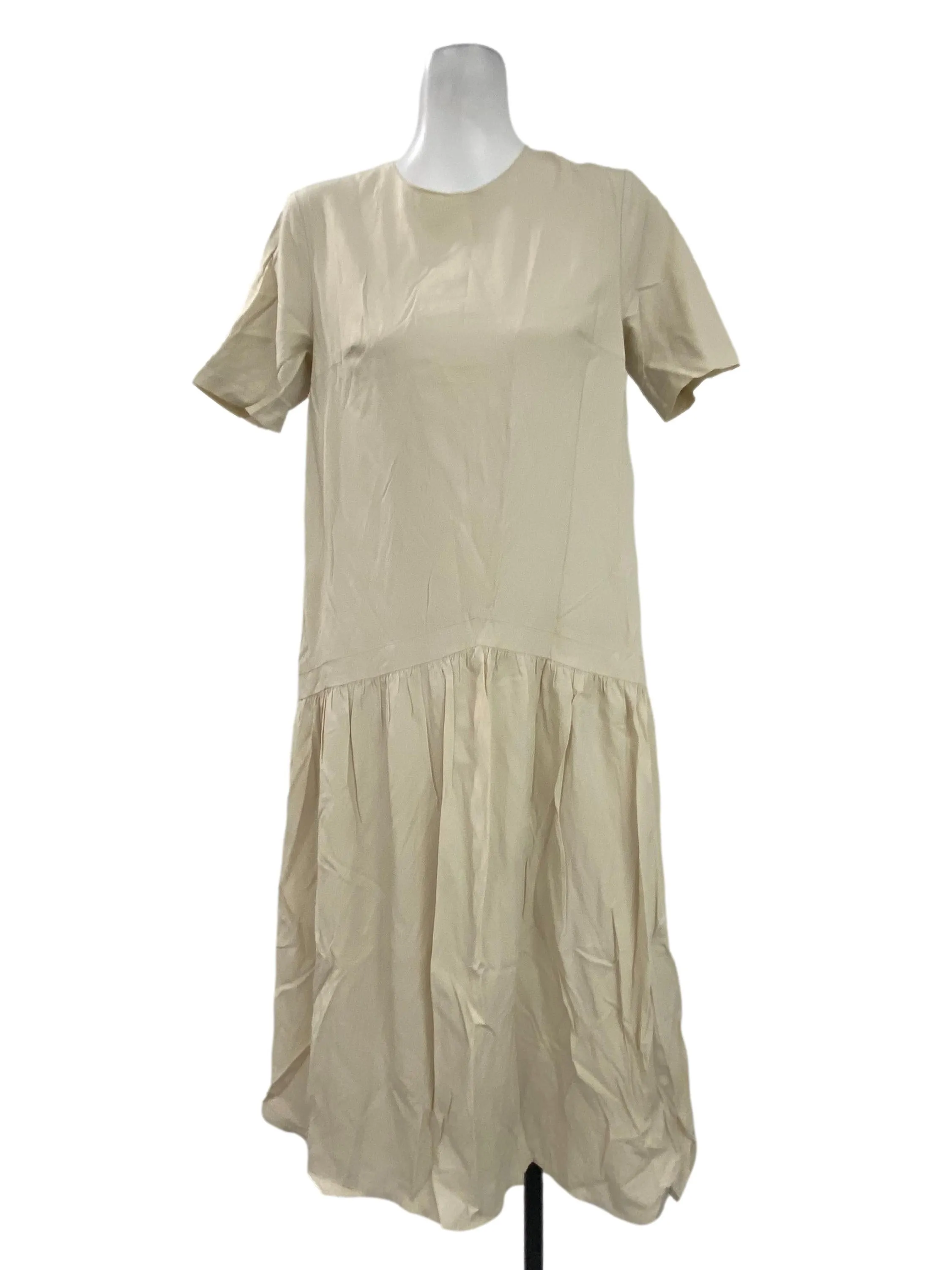 Cream Pleated Dress OSN